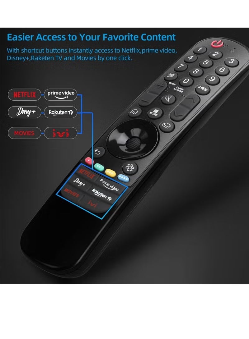 BLUMENIT Universal for LG Magic Remote Control, Replacement for LG LED OLED LCD 4K UHD Smart TV, with Buttons for Netflix, Prime Video, Disney Plus, LG-Channels Button - Image 3
